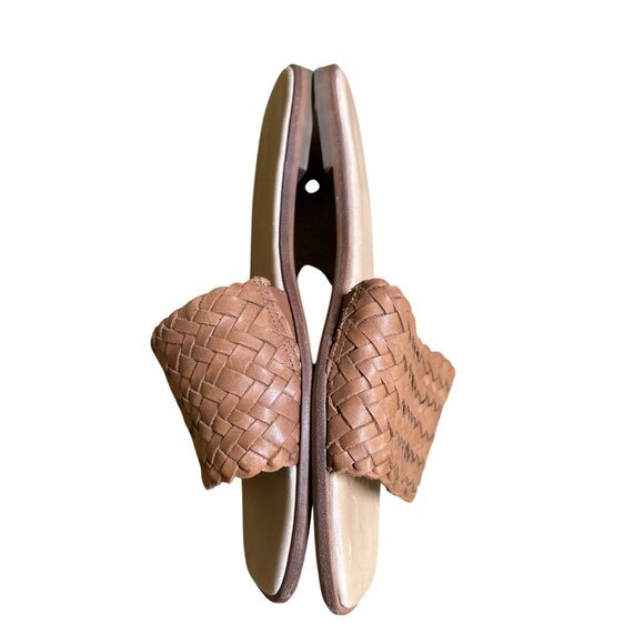 Madewell Lianne Braided Tan Leather Slides‎ Size 9.5 Sandals Flats Beach Cruise - Picture 9 of 10